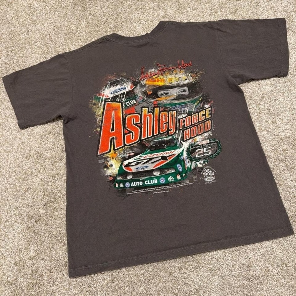 Vintage Anvil Ashley Force Hood Racing‎ T-Shirt | Charcoal Gray | M